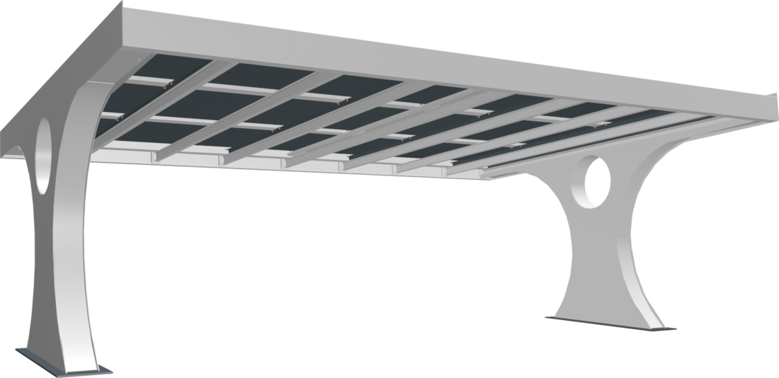 Airtech Solar Carport 3D 3D Rendering - Airtech Solar Tankstelle